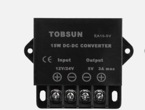NEW- TOBSUN DC to DC Voltage Step Down Converter 12/24 to 5V 3A 15W. (#4)