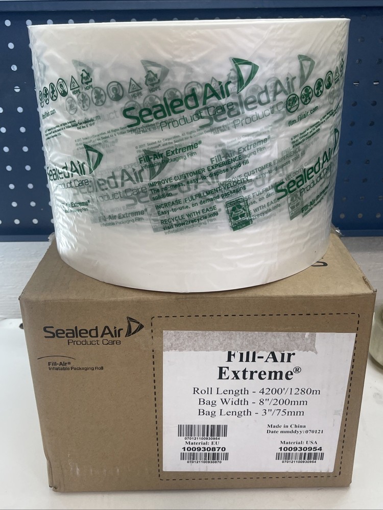 8” x 3” SEALED AIR Fill-Air Extreme Bubble Pillows Film Roll 4200’, 100930954