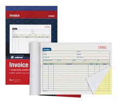 Adams Invoice Book 3 Pack Carbonless 150 Two Part Invoices Small Business Use