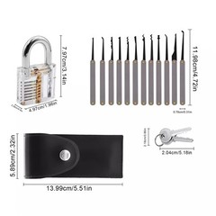 1 Set Transparent Acrylic Practice Padlock Model for Lock Mechanism Training Kit
