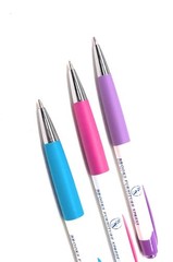100ct Bulk Lot Misprint Rubber Grip Click Pens MARDI GRAS Hub Pen: MULTI COLOR