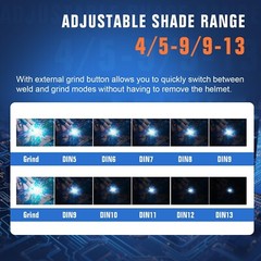 TRQWH Welding Lens Auto Darkening True Color 4 Arc Sensor 4.49×5.24in Adjustable