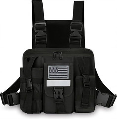 Radio Chest Harness with Reflective Strips Shoulder Holster Radio Vest Holder Tw