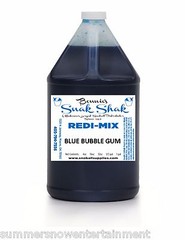 Snow Cone Syrup BLUE BUBBLE GUM Flavor. 1 GALLON JUG Buy Direct Licensed MFG