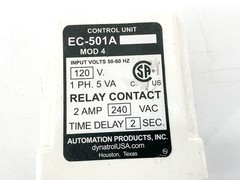 New Automation Products Inc. EC-501A MOD 4 Control Unit Relay120V 1PH 5VA No Box