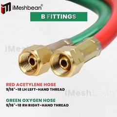 25FT Oxygen Acetylene Hose 1/4 Inch Twin Welding Hose Cutting Torch Hoses US