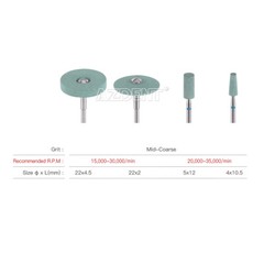 Dental Lab Ceramic Diamond Polisher Rubber Porcelain Wheel Discs Burs HP 2.35mm