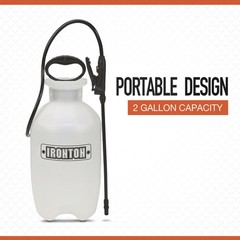 Ironton Portable Poly Sprayer, 2 Gallons, 45 PSI, Adjustable Nozzle, Anti-Clog