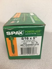 SPAX PowerLags 5/16″ X 5″ L T-40 Hex Washer Head Serrated Structural Screws 50ct