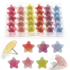 30Pcs Pentagram Push Pins,Cute Decorative Push Pins with Storage Box Colored …