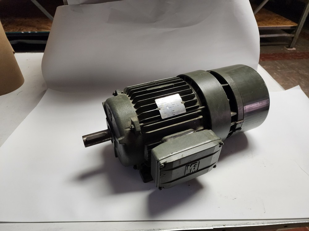 MGM 3-1/2 HP 2.5 KW 3 Phase 1720 RPM Brake Motor 100L Frame No. 90057796