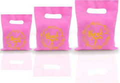 100 PCS 3 Sizes Thank You Plastic Merchandise Bags Shopping Bag with Handle Reta