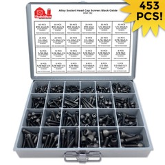 Alloy Allen Socket Head Cap Screws Bolts Coarse Black Oxide Assortment – 453 PCS