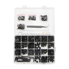 1145Pcs Set Screw Assortment Kit Head Socket Hex Drive Cup Point Grub Screws Set