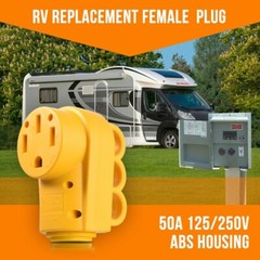 NEMA 14-50R RV Replacement Female Plug, 125/250V 50 Amp with Disconnect Handle