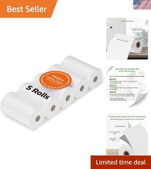 BPA-Free 2 1/4″ x 50′ Thermal Receipt Paper – 5 Rolls for Retail and Hospitality
