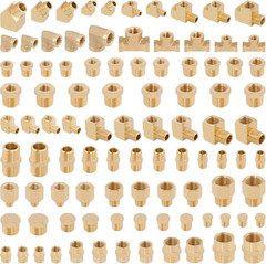 96PCS Brass Pipe Fittings Assortment Kit – NPT Adapter, Reducer Bushing, Hex
