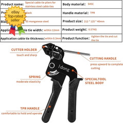 Metal Cable Tie Gun Kit with 100 Stainless Steel Cable Ties Zip Tie Tool Set 80C