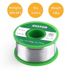 AUSTOR 0.8mm Lead Free Solder Wire with Rosin Core, 100g 0.8mm 100g