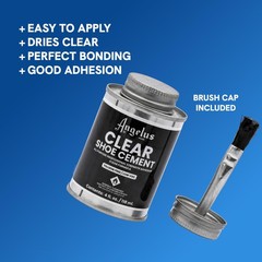 Clear Shoe Cement – 4 oz Professional-Strength Glue Quick Drying Contact Adhe…