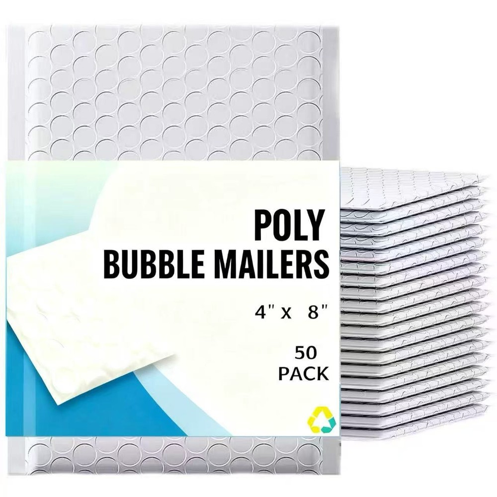 #000 4×8 Multi Colors Poly Bubble Mailer Plastic Shipping Envelope Bag, 50 PCS