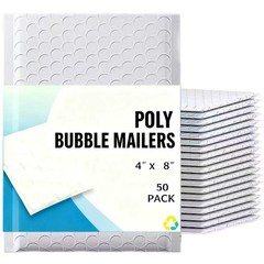 #000 4×8 Multi Colors Poly Bubble Mailer Plastic Shipping Envelope Bag, 50 PCS