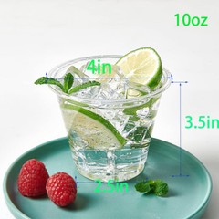 Disposable Crystal Clear Plastic Cups Plastic Flat Lids Iced Coffee Cup BPA Free