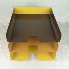 Mosler Harbor Metal Letter Tray Organizer Mid Century Modern 3 Shelf Vintage