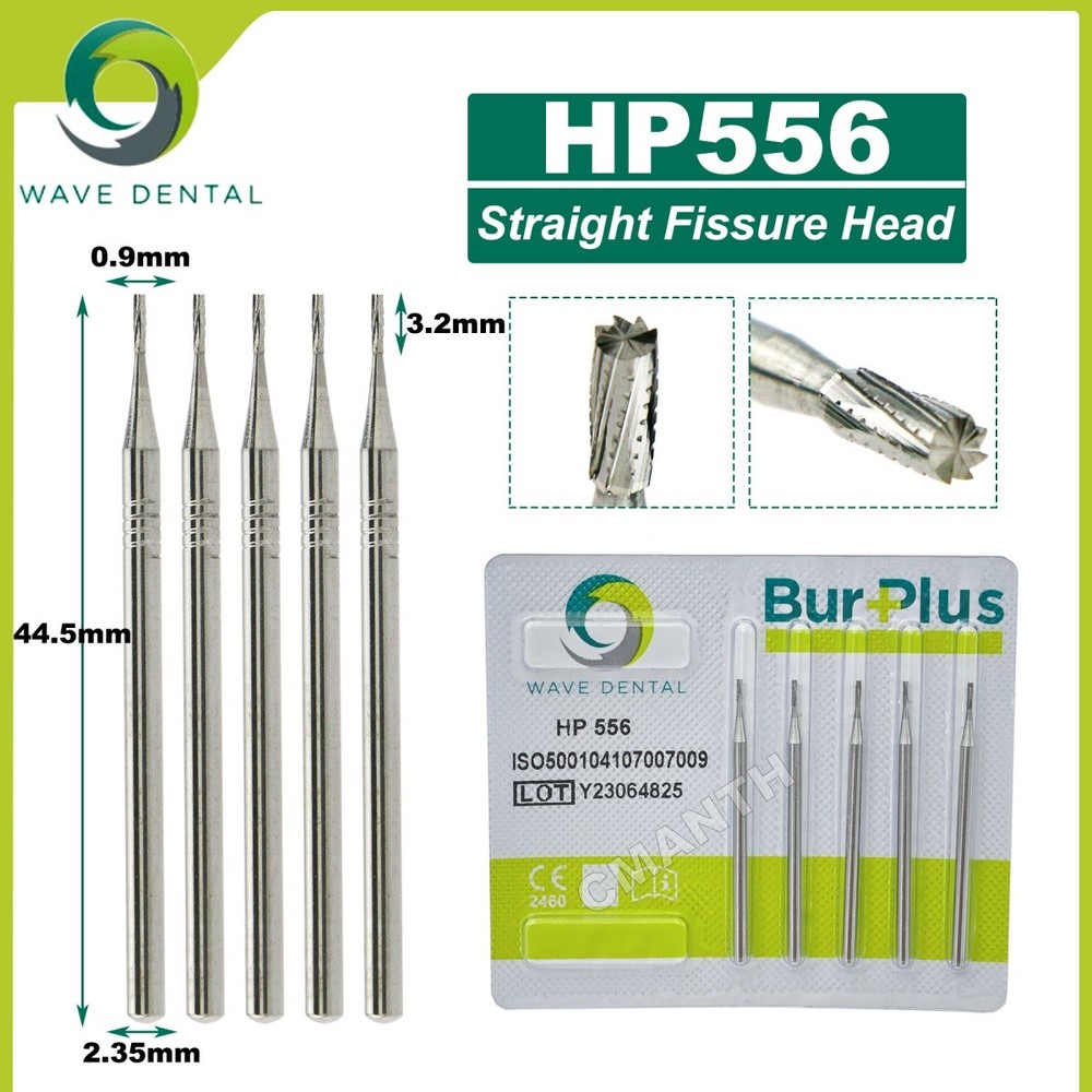 WAVE Dental Tungsten Carbide Burs Low Speed Straight Fissure Head HP Bur 2.35mm