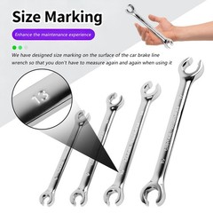 4PCS Carbon Steel Brake Line Wrench Set with 8Mm/10Mm/9Mm/11Mm/13Mm/14Mm/15 Mm/1