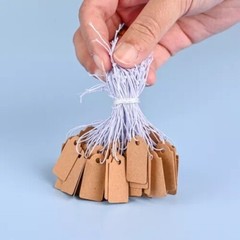 500/1000PCS Garage Sale Price Tags Size #5 Blank Merchandise Hang String Strung