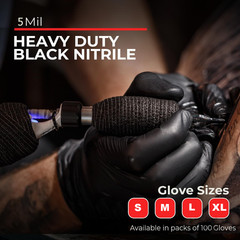 Advance Black Nitrile Exam Gloves 5 Mil Powder Free Disposable Latex Free Glove