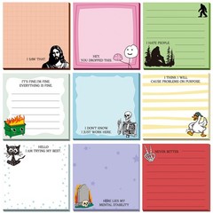 9 Pads Cute Sticky Notes Cartoon Self Stick Notepads 3×3 Inches Notes Adhesiv…