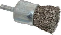 Weiler 1″ Brush Diam, Crimped, End Brush 1/4″ Diam Steel Shank, 22,000 Max RPM
