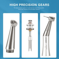 AZDENT Dental Contra Angle Low Speed Handpiece 1:1 Direct Drive 1.6mm FG Burs