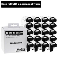 20ROLLS 62mmx100mm Shipping Label 2-3/7″ x 4″ Compatible Brother QL-500 DK-1202