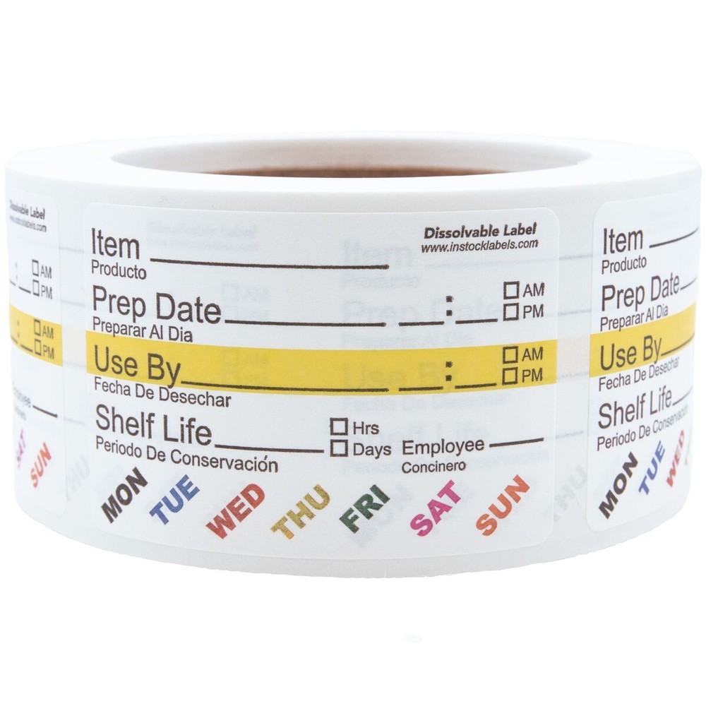 Dissolvable Food Rotation Prep Labels | 2 x 3″ Inch | 500 Pack