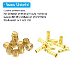 20 Pcs Brass Compression Sleeves Ferrules for 1/4″ OD Hose Tube