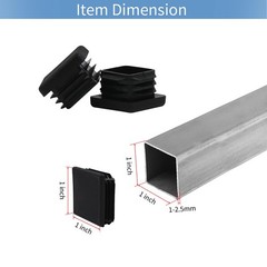 1 1×1 Square Tube End Cap Plastic Plugs 12 Pack, 1×1 1 Inch Square Tubing Plu…