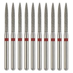 Dental Diamond Burs FG Flame Fine High Speed Bur Friction Grip Grit Red 863/012F