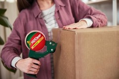Duck Brand Standard Packaging Tape Gun Dispenser, Includes 1 Roll of 54 Yard