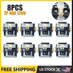 8PCS 2 Pole Magnetic Contactor 40 Amp 120VAC Coil XKJL1-40/2 US