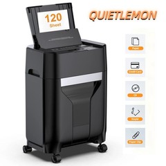 QUIETLEMON 120 Sheet Paper Shredder Cross Cut Commerical For Office Home