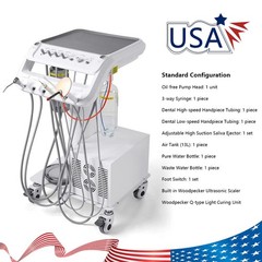 Portable Dental Unit System Air Compressor Powerful Suction Scaler Lamp Light