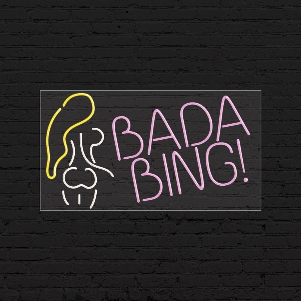 Bada Bing! Sign for Business Displays | LED Flex Neon | 37″W x 20″H x 1″D