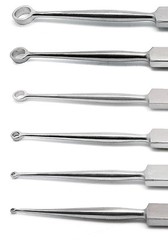 Fox Dermal Curettes Dermatology 1mm,2mm,3mm,4mm,5mm,6mm ENT 6 Pcs Instruments