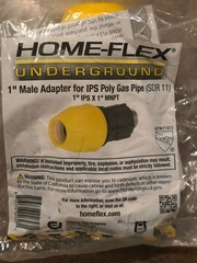 HOME-FLEX 1″ Polypropylene Underground Yellow Poly Gas Pipe Conversion Fitting