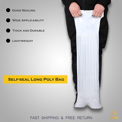 50 x Long Poly Mailers 6 x 18 White Plastic Shipping Bags Envelopes, Self Seal