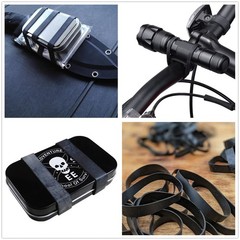 HeavyDuty Rubber Bands Black 2 Sizes 100 Pcs for Outdoor Survival