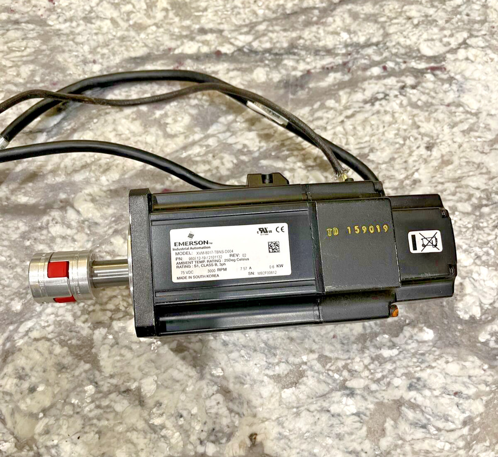 Emerson XVM-8017-TBNS-D004 600watt 3000rpm 24V Brake AC Servo Motor